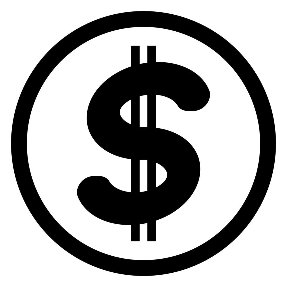 Dollar im schwarzen Kreissymbol. vektor