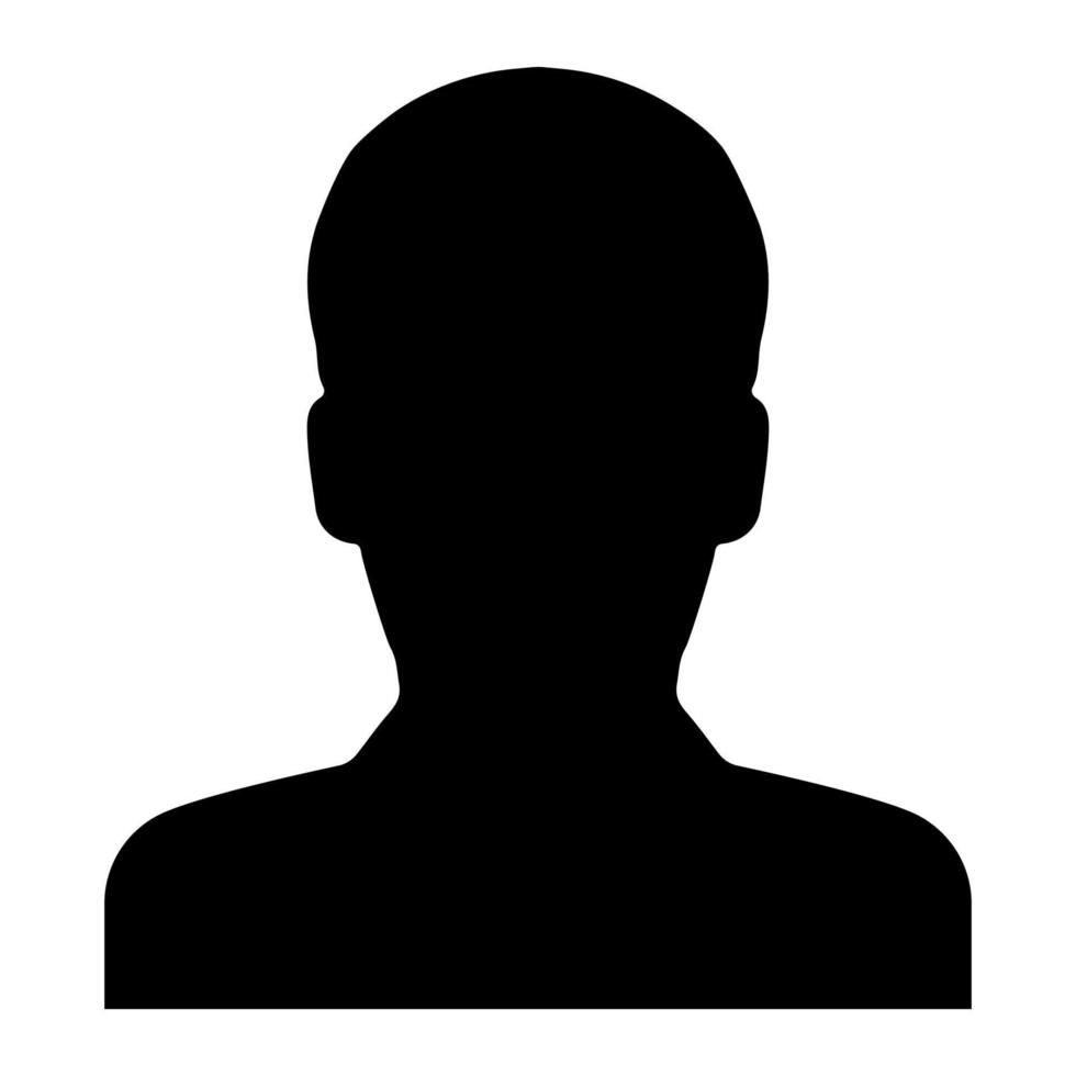 avatar ikonen svart färg vektor illustration bild platt stil