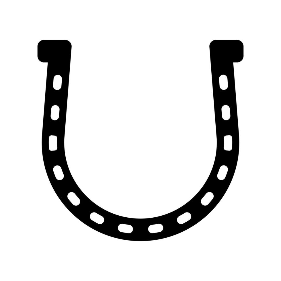 Hufeisen-Symbol schwarz Farbe Vektor Illustration Bild flachen Stil