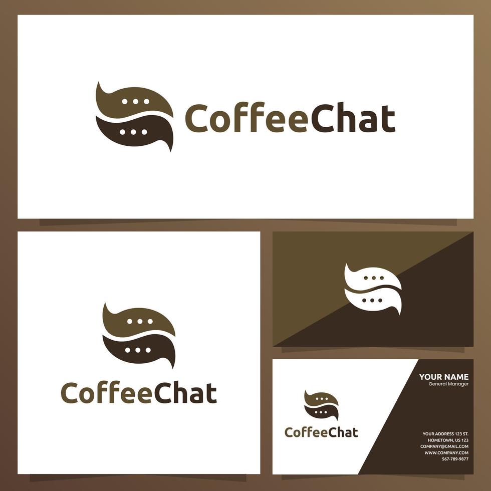 kaffechatt-logotypdesign och varumärkespaket vektor