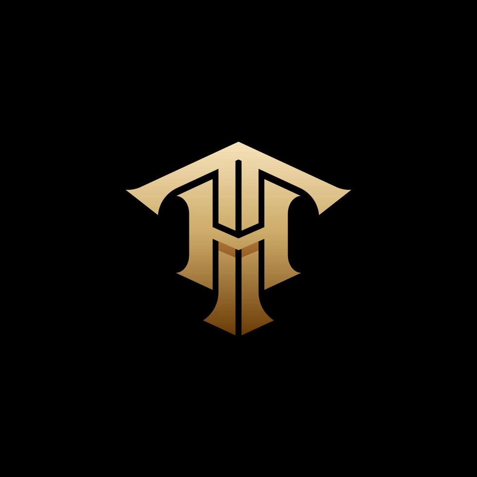 th ht th monogram logotyp mall vektorillustration isolerade i svart vit bakgrund vektor