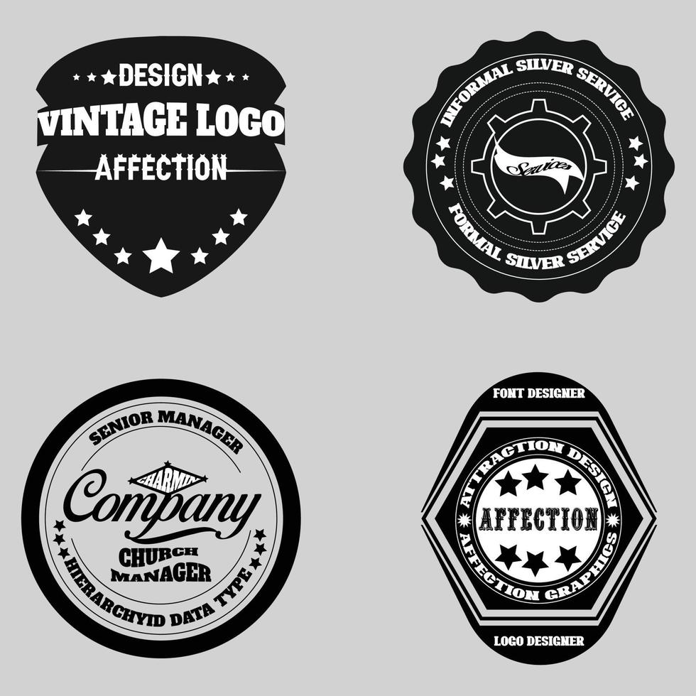 Design-Grafik-Logo-Vektor im Retro-Vintage-Stil. Vorlagensammlung. vektor