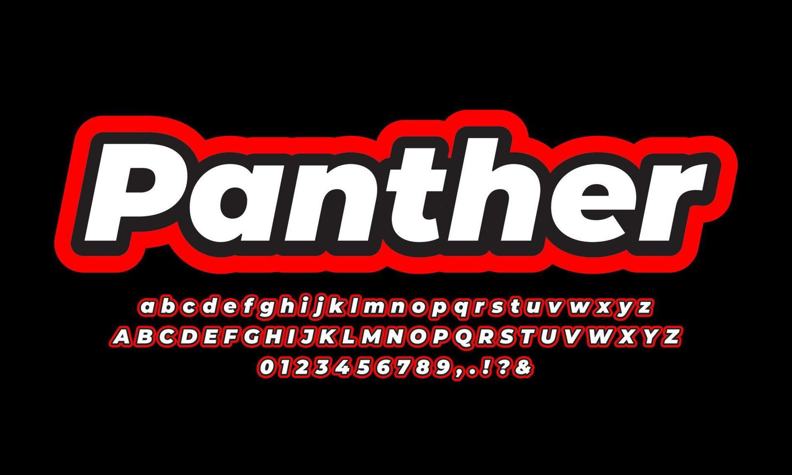 panter färg texteffekt design vektor