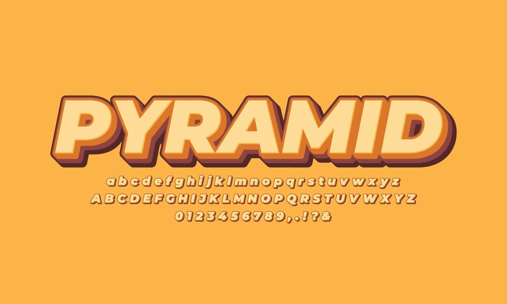 vintage pyramid orange texteffektdesign vektor
