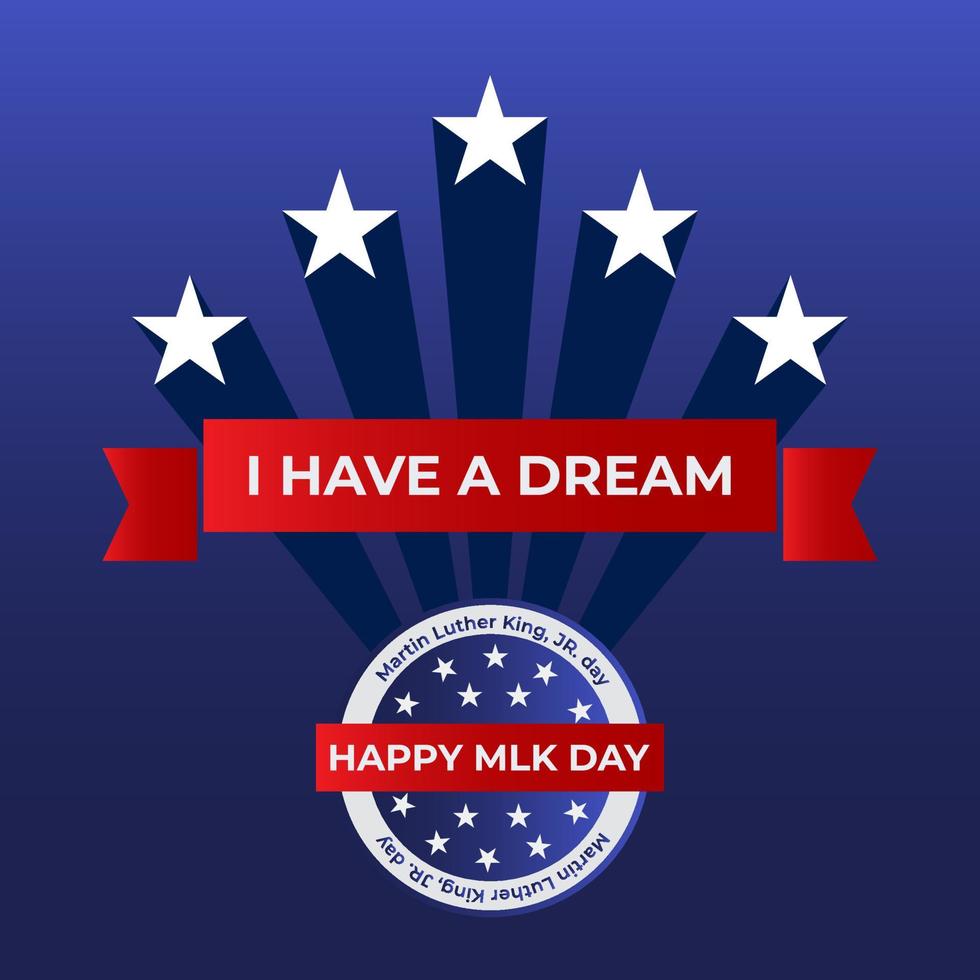 Martin Luther King jr. Tag Design mit uns Flaggenhintergrund. glücklicher mlk-tag. Ich habe einen Traum. vektor