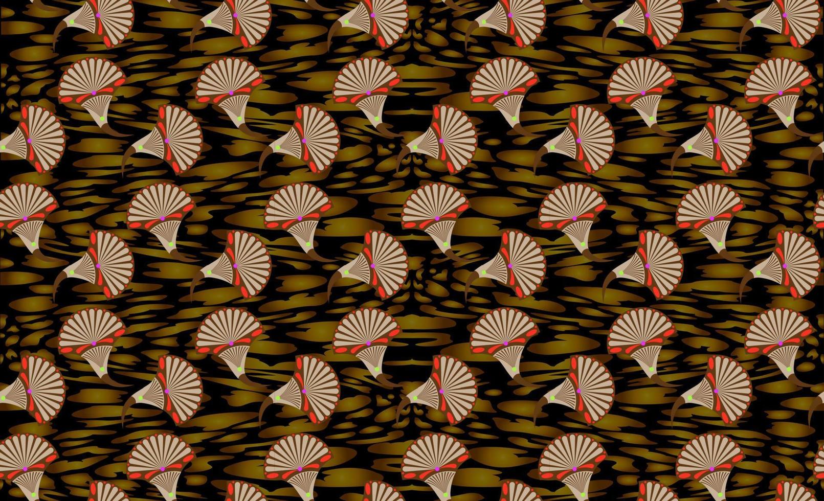 Afrikanischer Wachsdruckstoff, nahtloses Design mit ethnischem Überlappungsornament, florale Elemente mit Kitenge-Mustermotiven. Vektor-Textur, Afro-bunte Textil-Ankara-Mode-Stil. Pareo Wickelkleid Hochzeitsblumen vektor