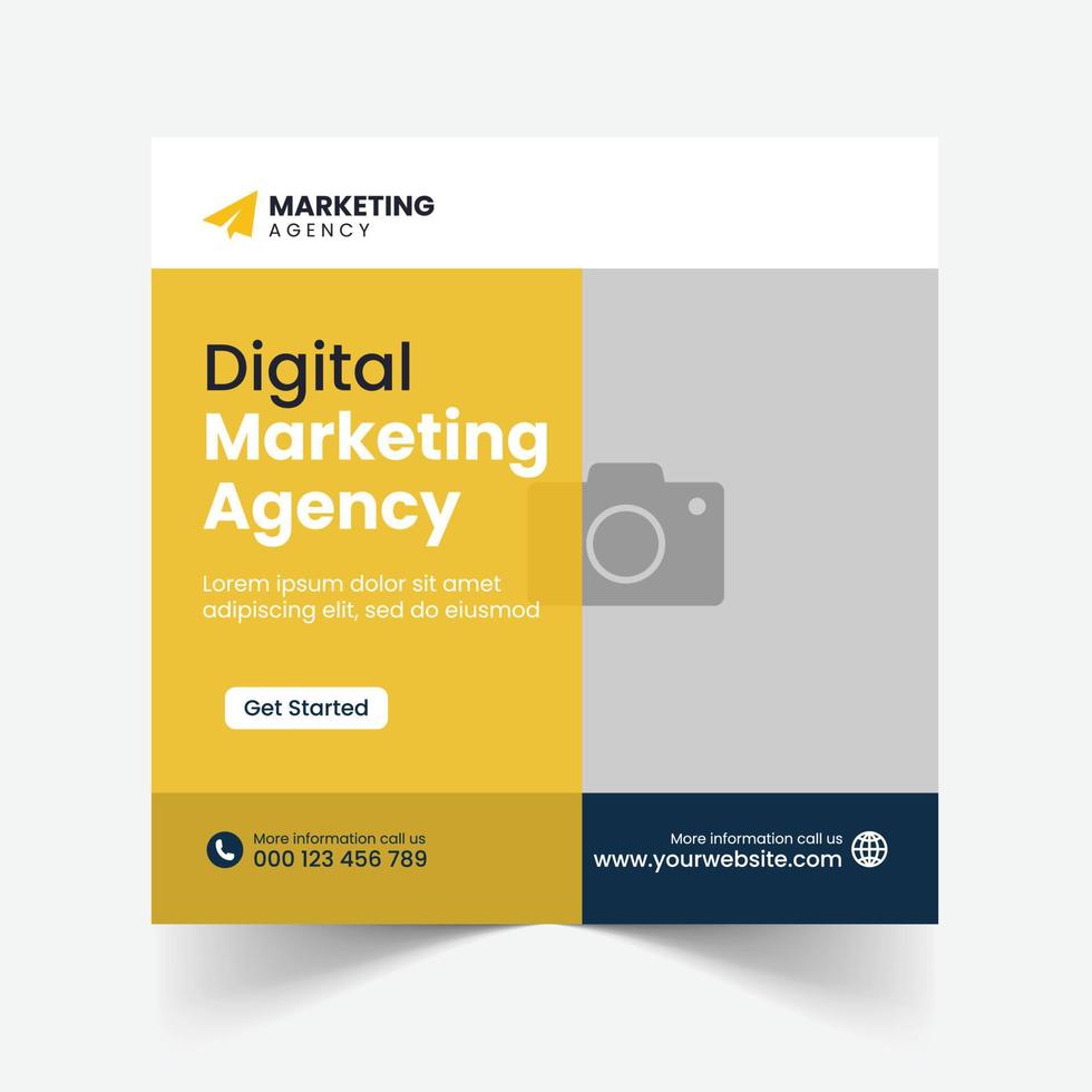 Social-Media-Post und quadratische Web-Banner-Vorlage der Agentur für digitales Marketing vektor