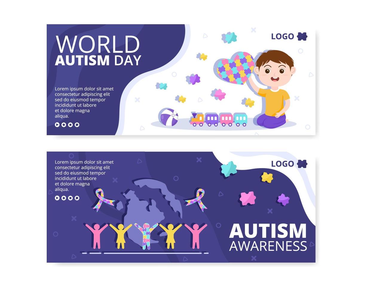 världens dag för medvetenhet om autism banner mall platt illustration redigerbar av fyrkantig bakgrund lämplig för sociala medier eller gratulationskort vektor