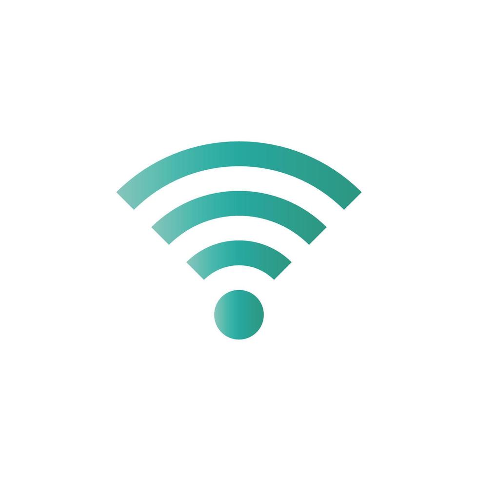 Wi-Fi-Symbol mit grünem Farbverlauf. vektor