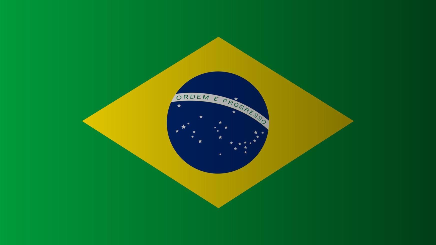 die nationalflagge der föderativen republik brasilien. tapete der brasilianischen flagge mit schattenverlaufsstilen vektor
