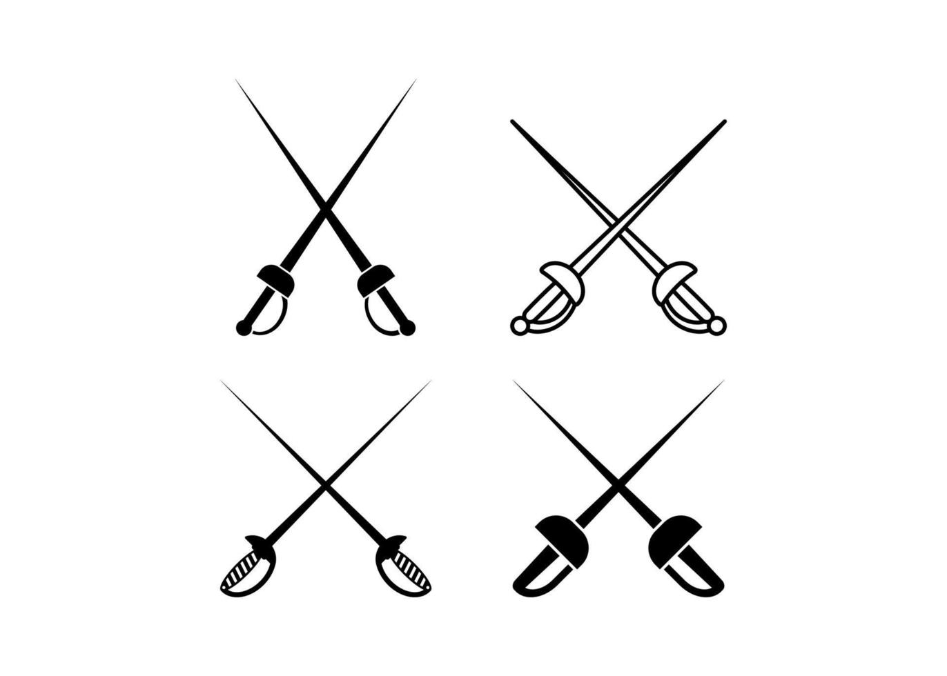 Fechten Schwert Symbol Design Vorlage Vektor isoliert