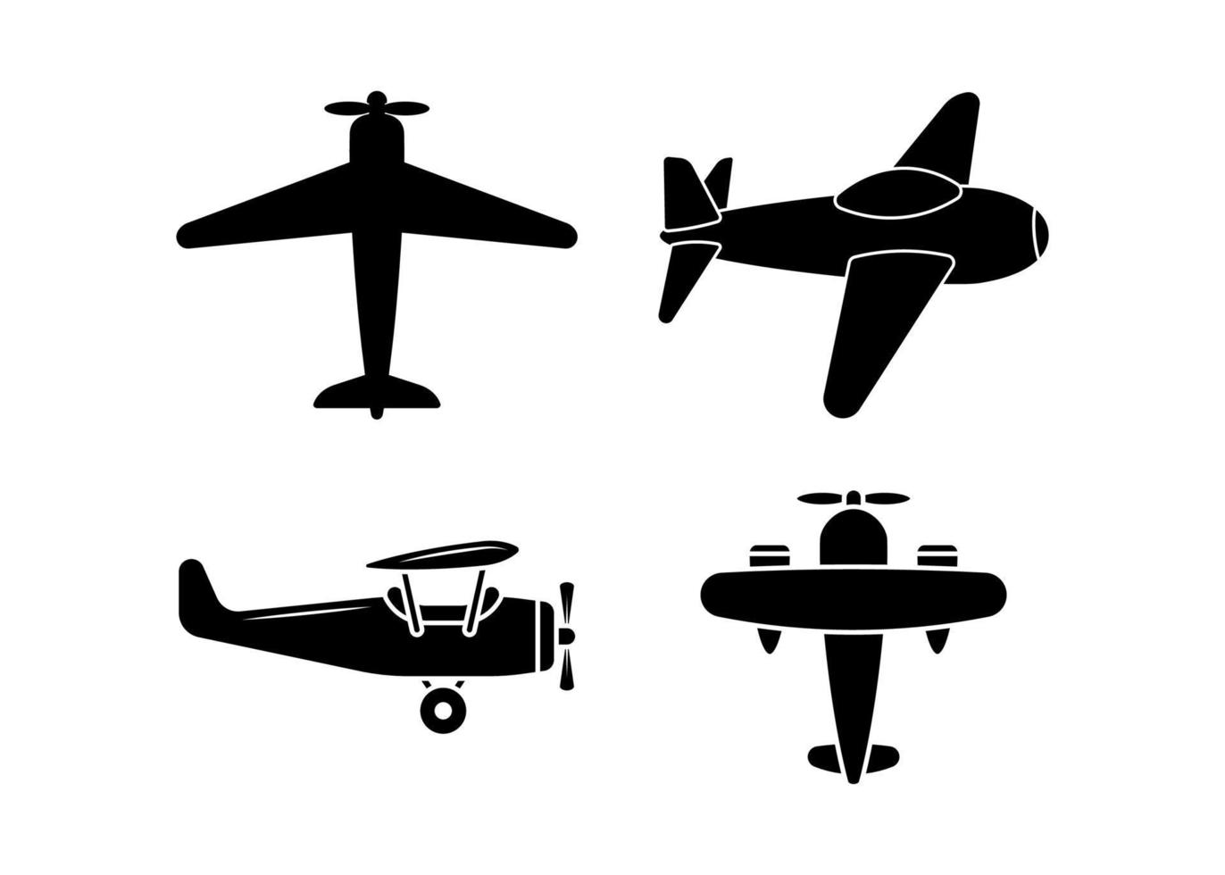 Design-Vorlagenvektor für alte Flugzeugsymbole isoliert vektor
