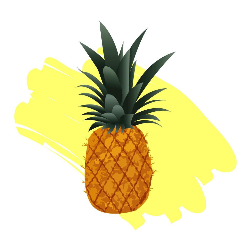 ananas frukt isolerad på vit bakgrund. vektor illustration för hälsosam livsstil.