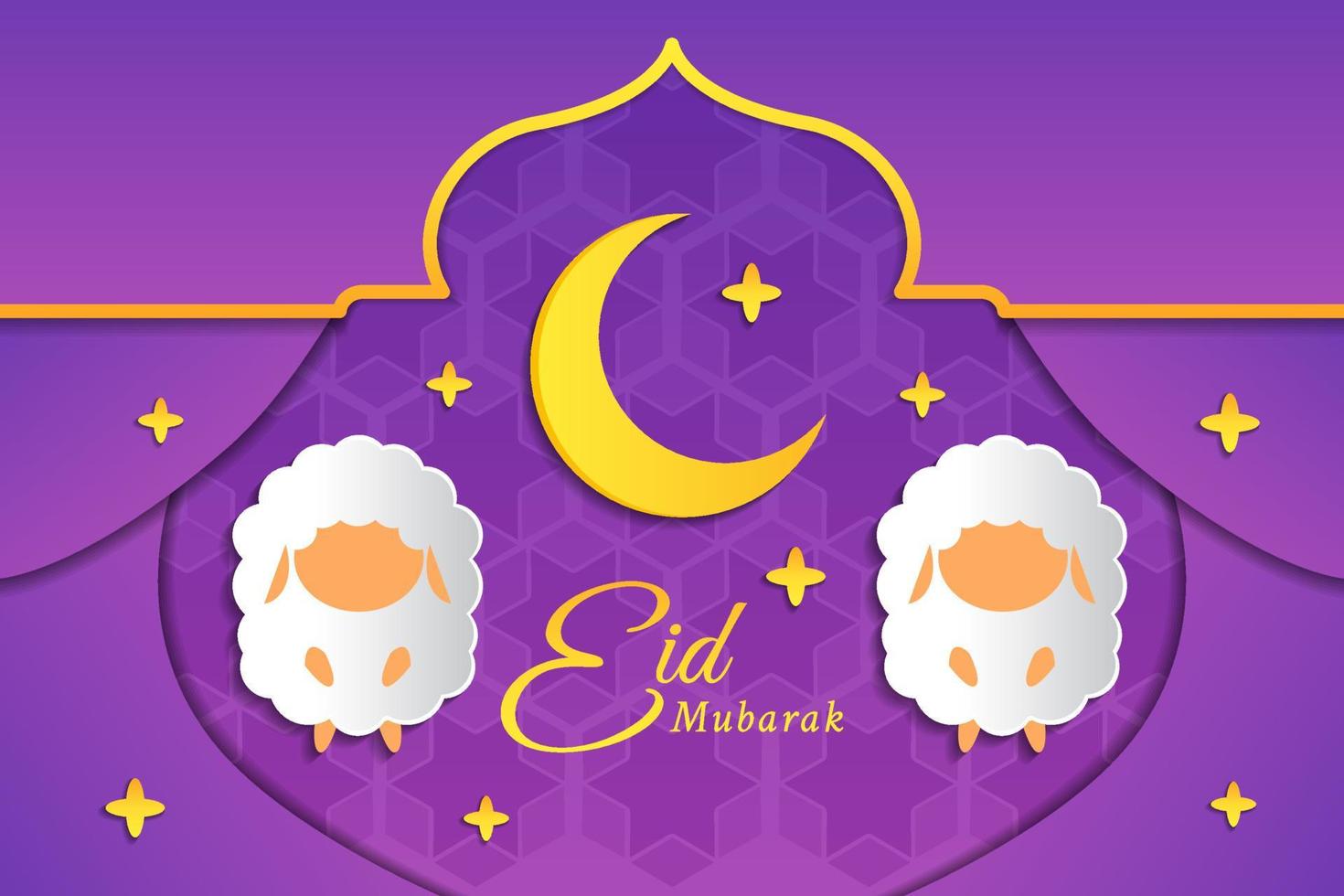 eid al adha papierschnitt hintergrund vektor