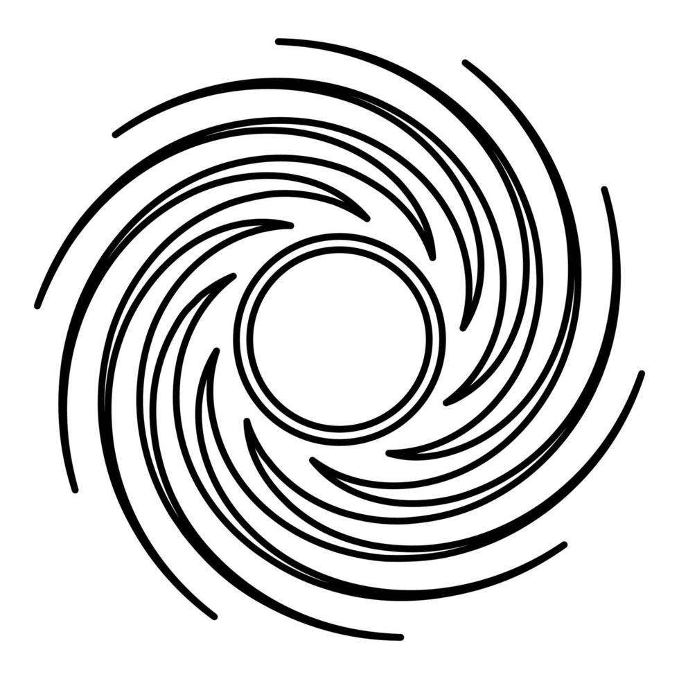 Schwarzes Loch Spiralform Wirbel Portal Kontur Umriss Symbol Farbe schwarz Vektor Illustration Flat Style Image