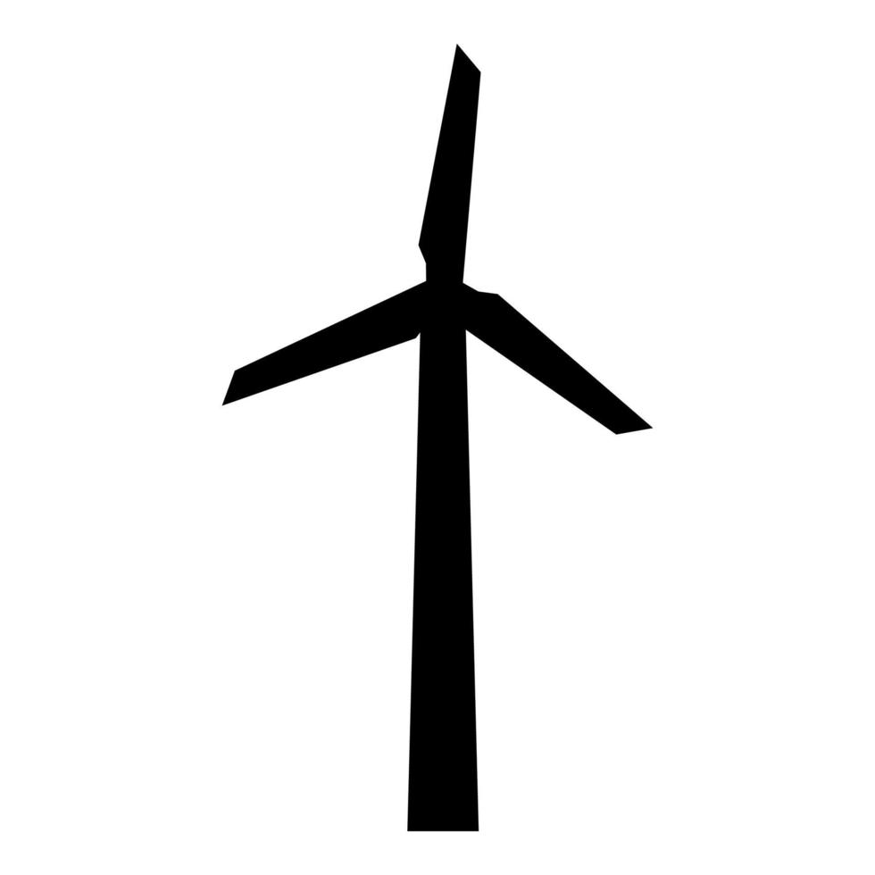 Windgenerator Symbol Farbe schwarz Vektor Illustration Flat Style Image