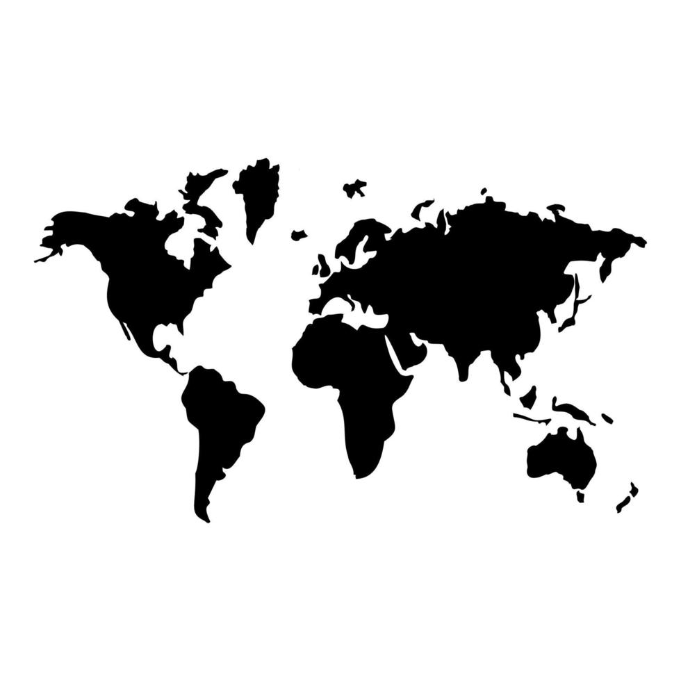 karta världen ikon svart färg vektor illustration platt stil bild