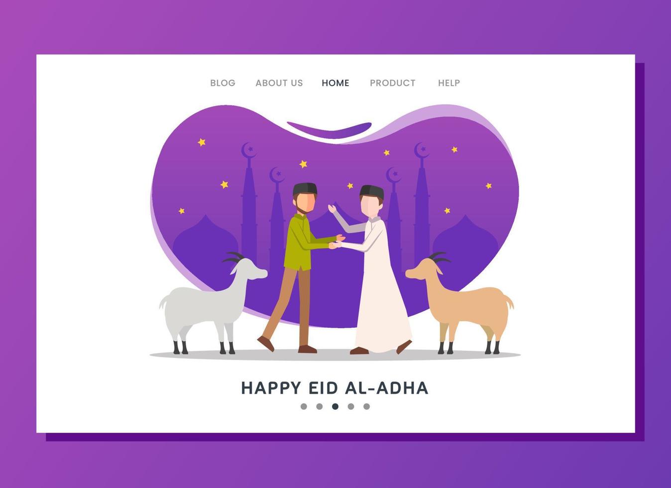 konzept der zielseite von eid al adha vektor