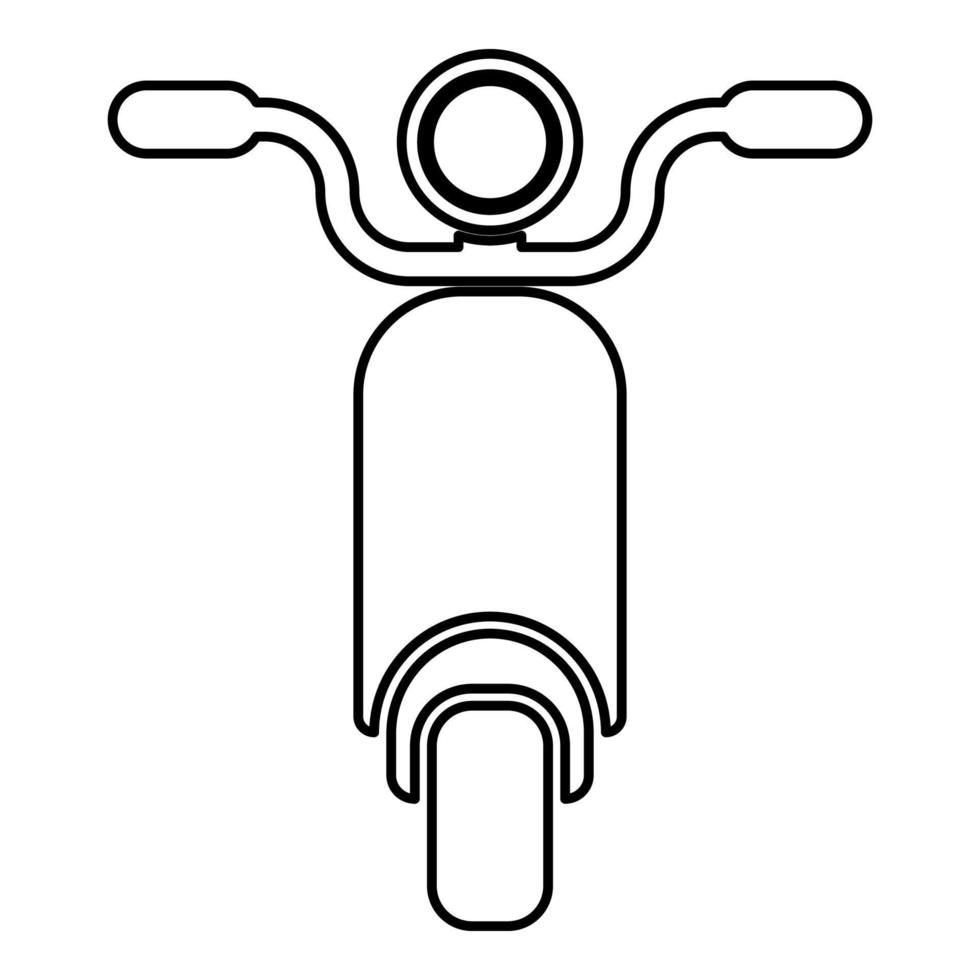 Moped, Roller, Motorrad, Elektrofahrrad, Kontur, Umriss, Symbol, schwarze Farbvektorillustration, flaches Stilbild vektor