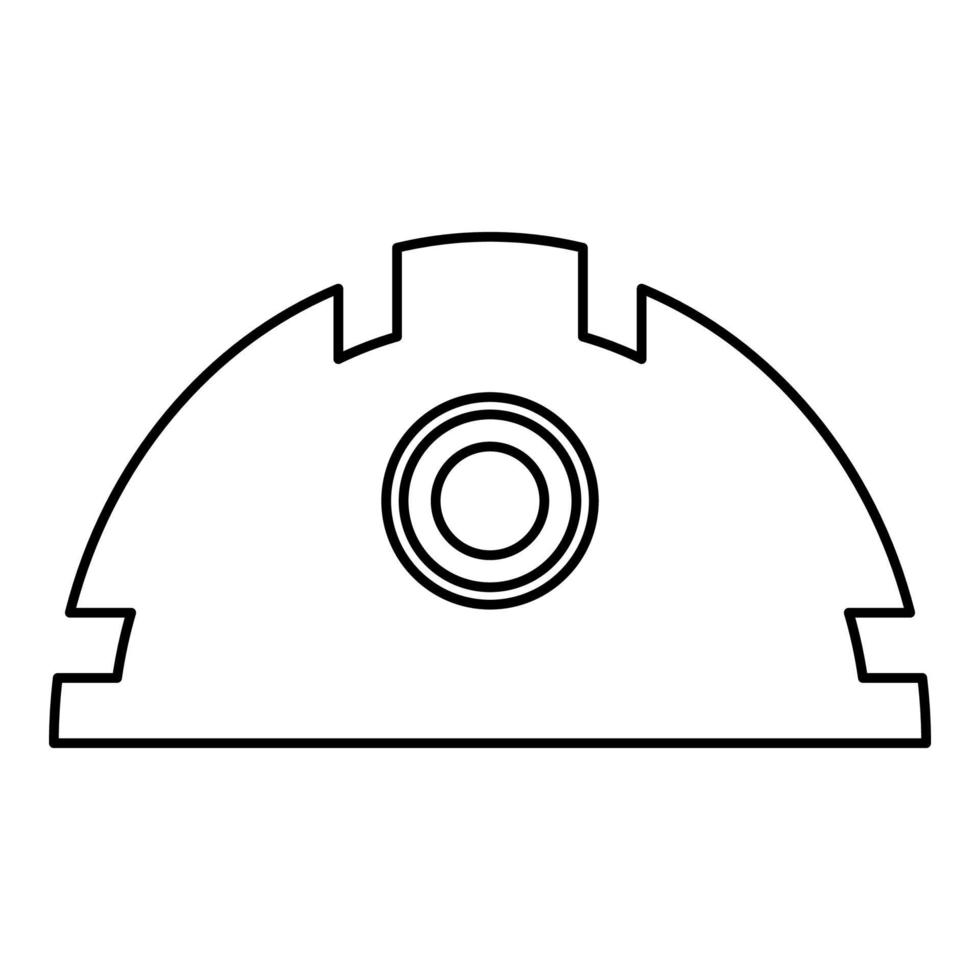 Helm für Bausicherheit Schutzhelm Kontur Umriss Symbol Farbe schwarz Vektor Illustration Flat Style Image