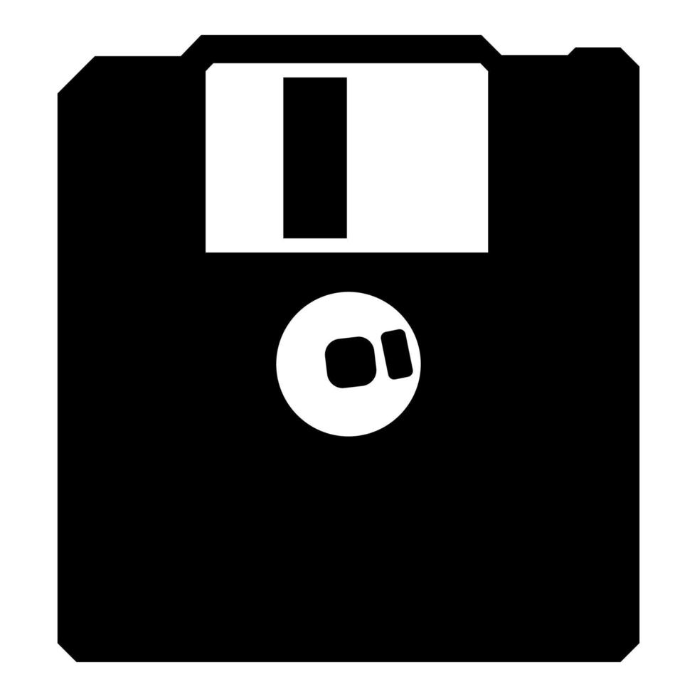 diskett diskett lagring koncept ikon svart färg vektor illustration platt stil bild