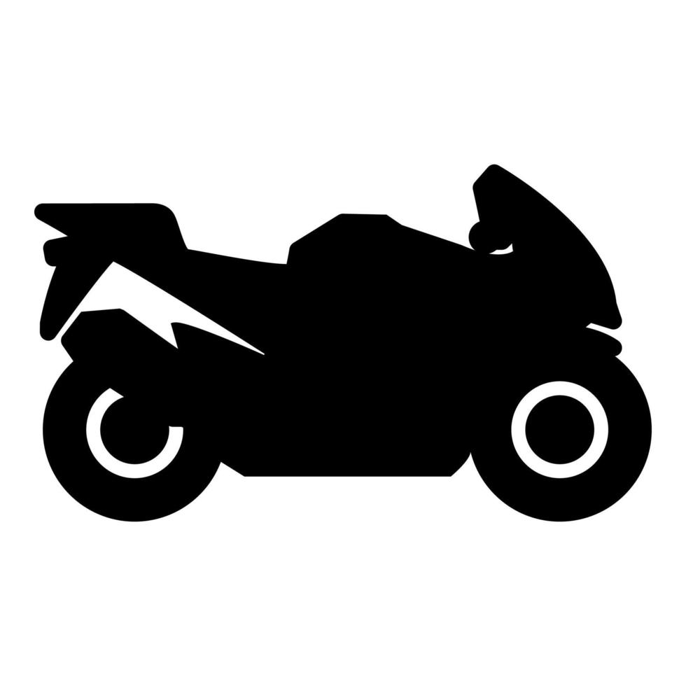 Motorrad-Silhouette Motorrad-Sport-Fahrrad-Symbol schwarze Farbe Vektor-illustration Flat Style Image vektor