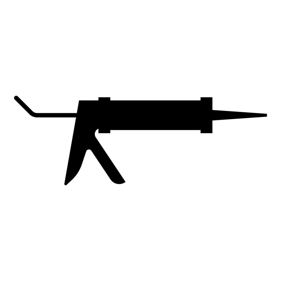 silikonpistol tätning lim tätning ikon svart färg vektor illustration platt stil bild