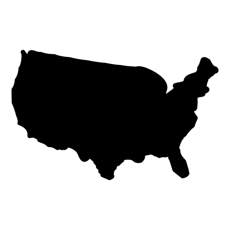 Karte von Amerika Vereinigte Staaten usa Symbol schwarz Farbe Vektor Illustration flachen Stil Bild