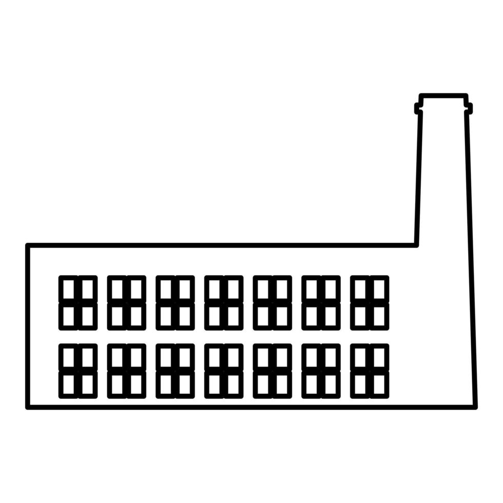 fabriksindustrin siluett växt med rör kontur kontur ikon svart färg vektor illustration platt stil bild