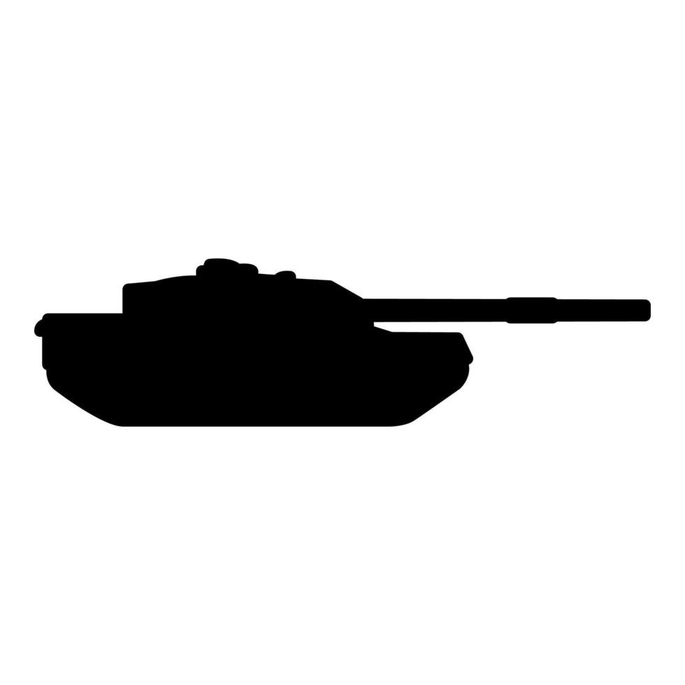 Tank Artillerie Armee Maschine militärische Silhouette Weltkrieg Symbol schwarz Farbe Vektor Illustration flachen Stil Bild
