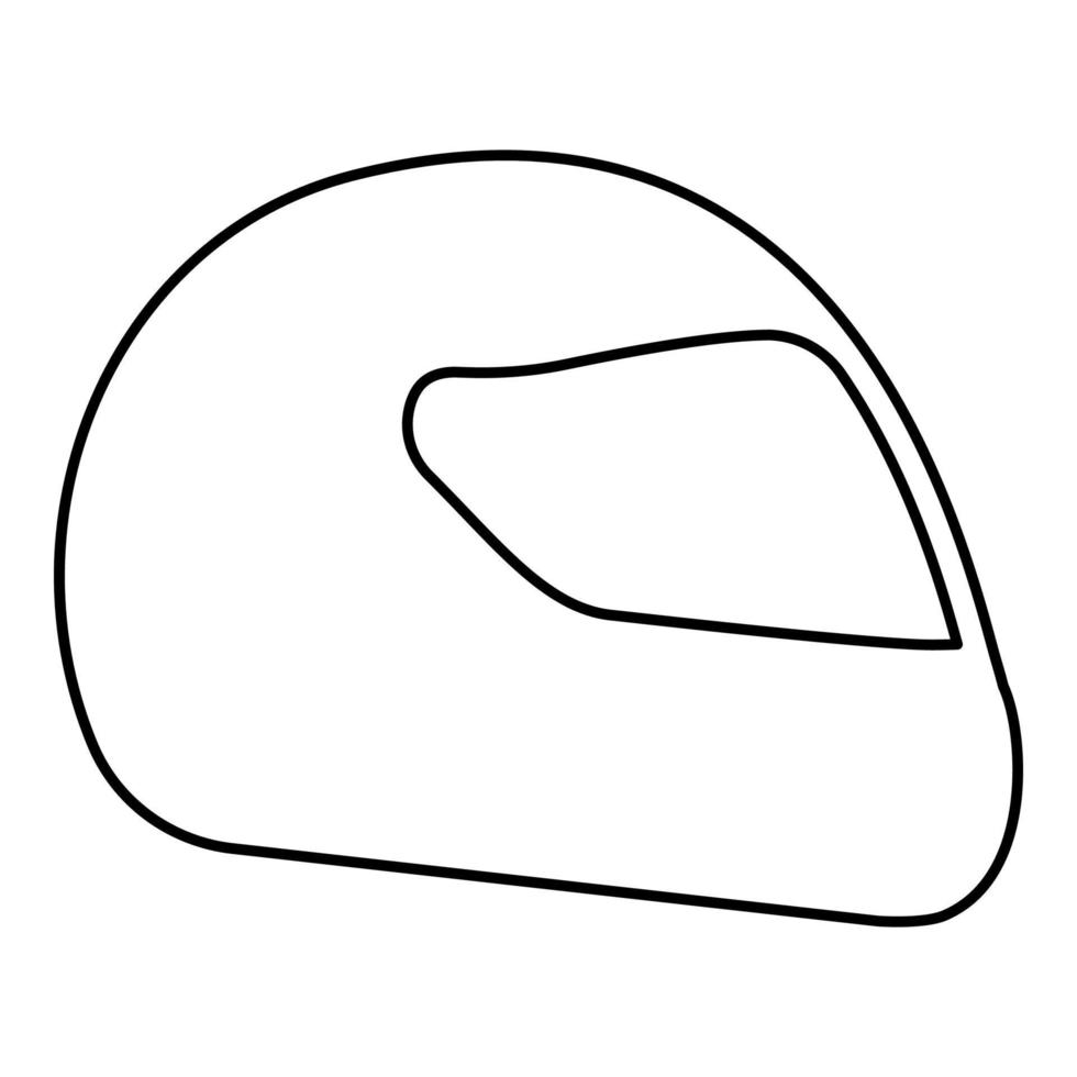 hjälm motorcykel racing sport kontur kontur ikon svart färg vektor illustration platt stil bild