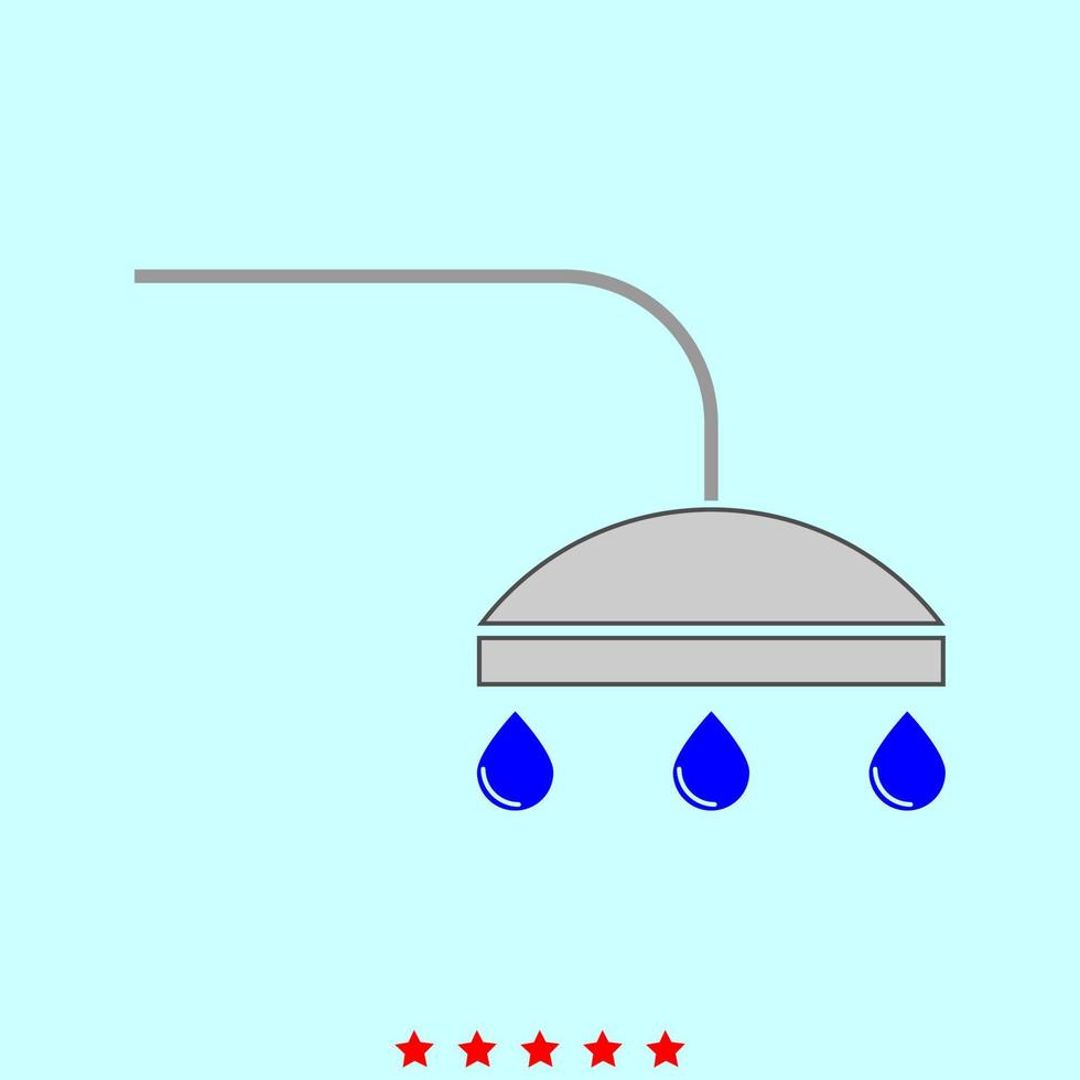 Dusche ist das Symbol. vektor