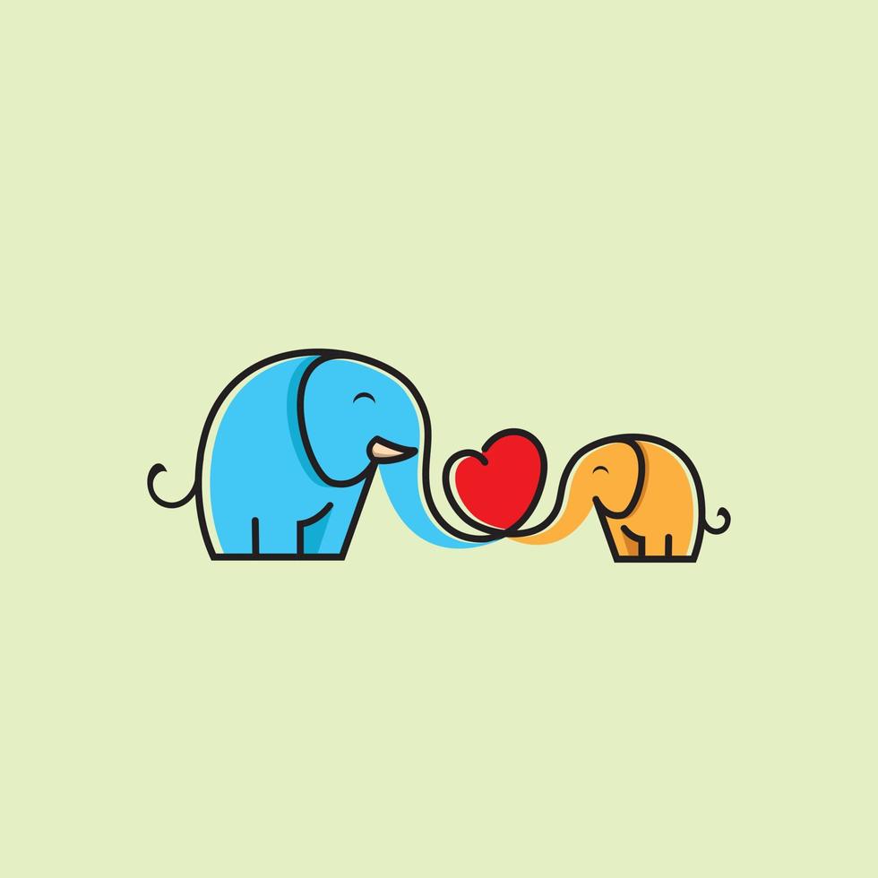 Liebes-Elefanten-Logo vektor