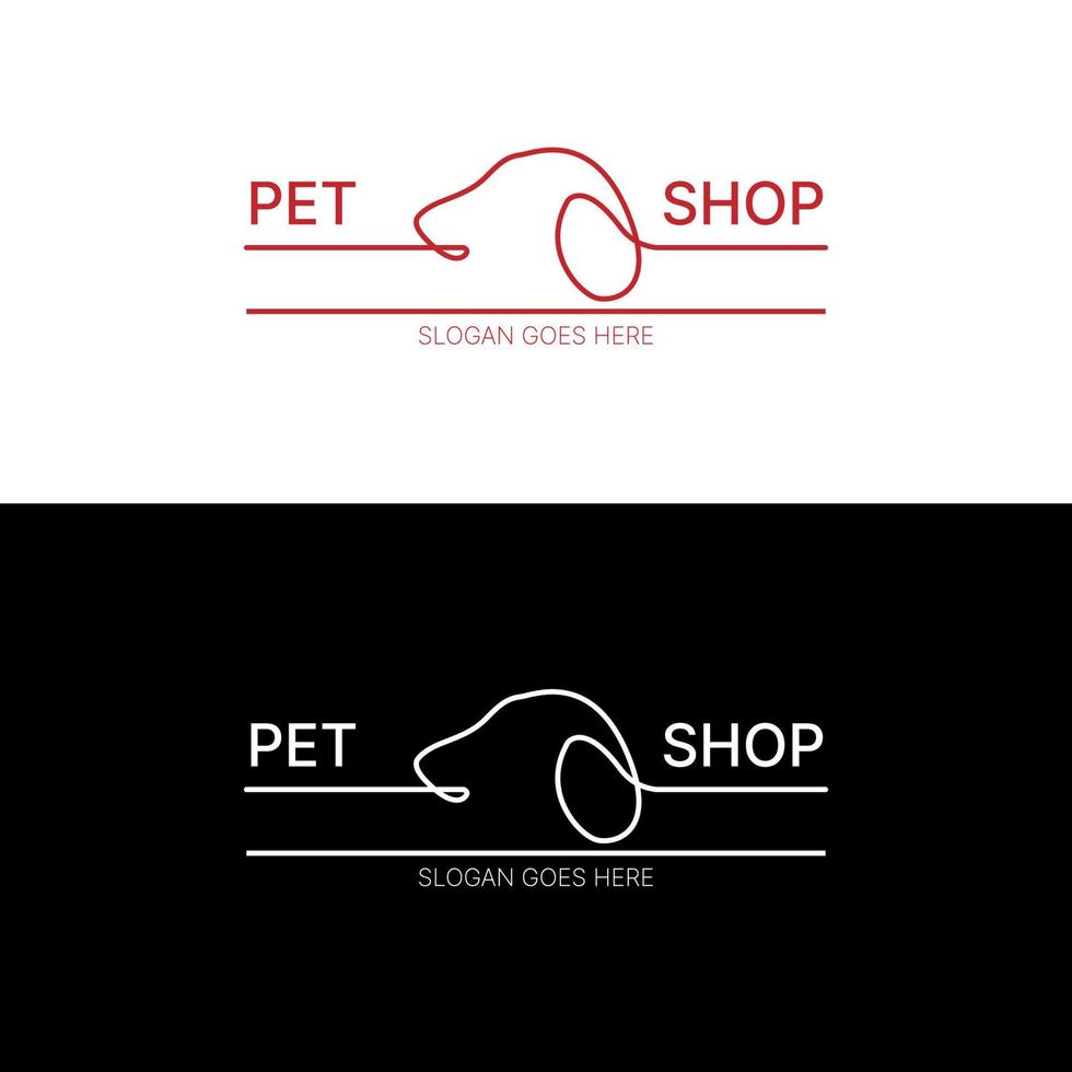Logo-Design-Vorlage für Hunde-Zoohandlung. Vektor-Illustration vektor