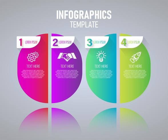 Färgrik Infographics malldesign, abstrakta delar av Grah med steg. vektor illustration.