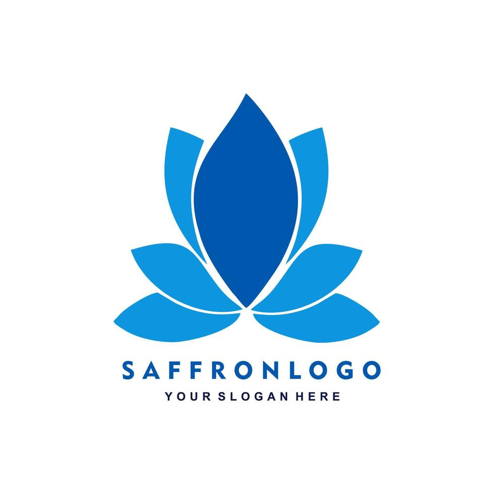 saffran blomma logotyp design vektor mall