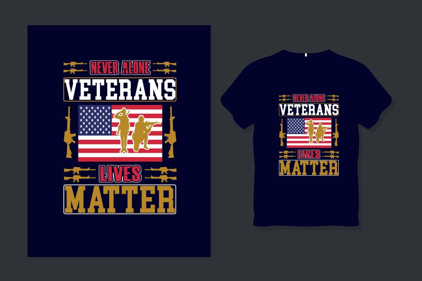 nie allein Veteranenleben sind T-Shirt von Bedeutung vektor