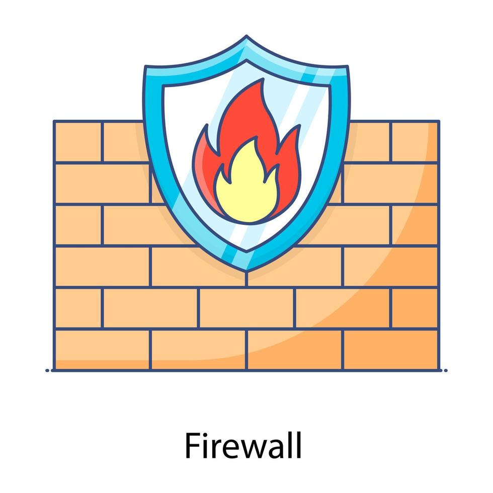 brandväggsikon i konceptuell platt kontur vektordesign. vektor