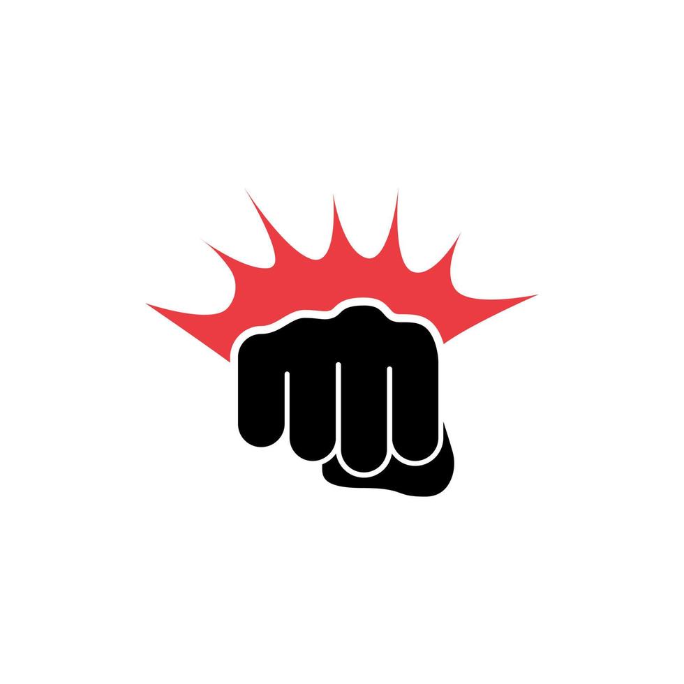 Faustschlag schwarze Silhouette Symbol. Hand, Faustschlag oder Schlag. Symbol für mma, Boxen, Faustschlag. Vektor-Illustration vektor