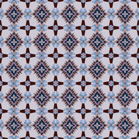 Nahtloses Mosaikmuster Orientalische Gewebebeschaffenheit der abstrakten Blumenverzierung vektor
