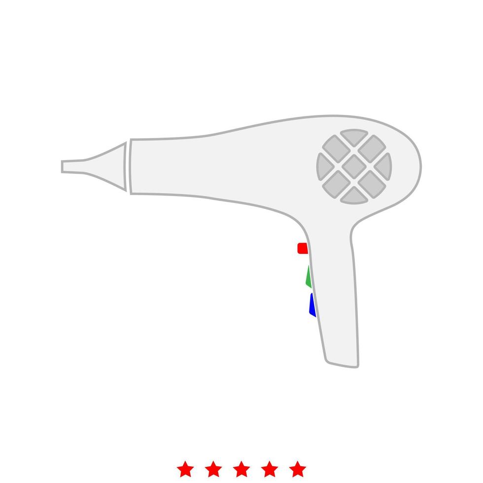 Föhn . Haartrockner ist das Symbol. vektor