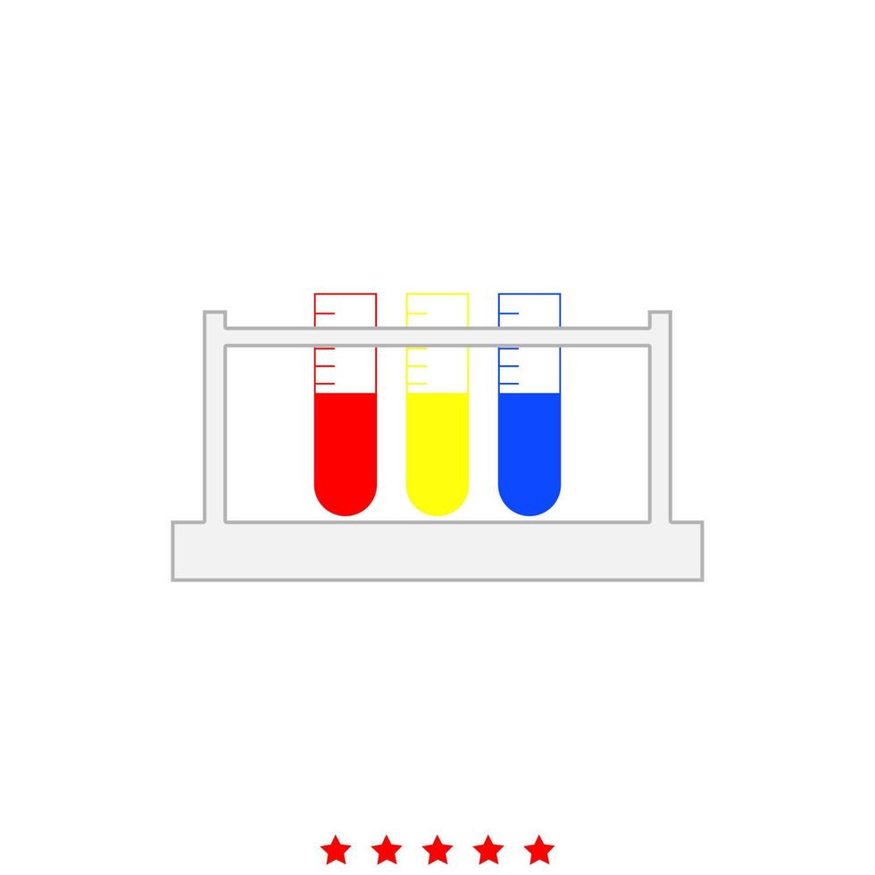 Reagenzglas ist das Symbol. vektor