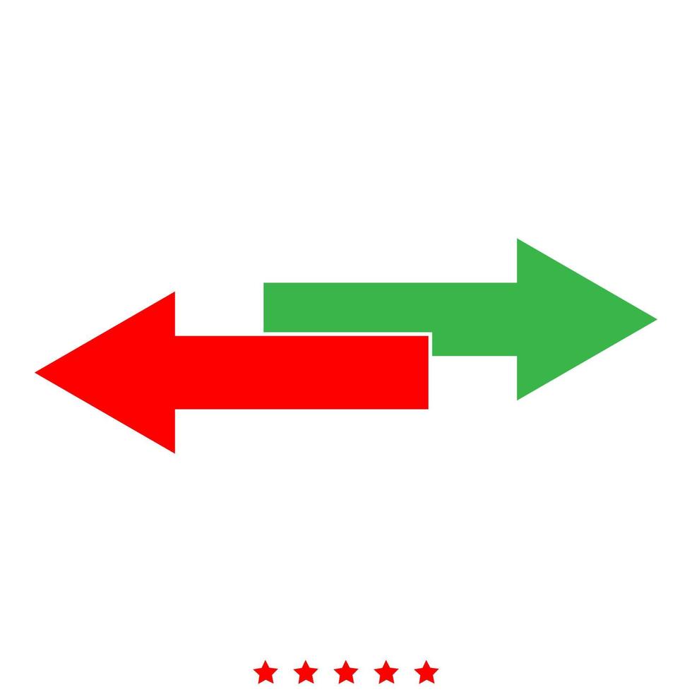 två sidopilar ikon illustration färg fyllning stil vektor