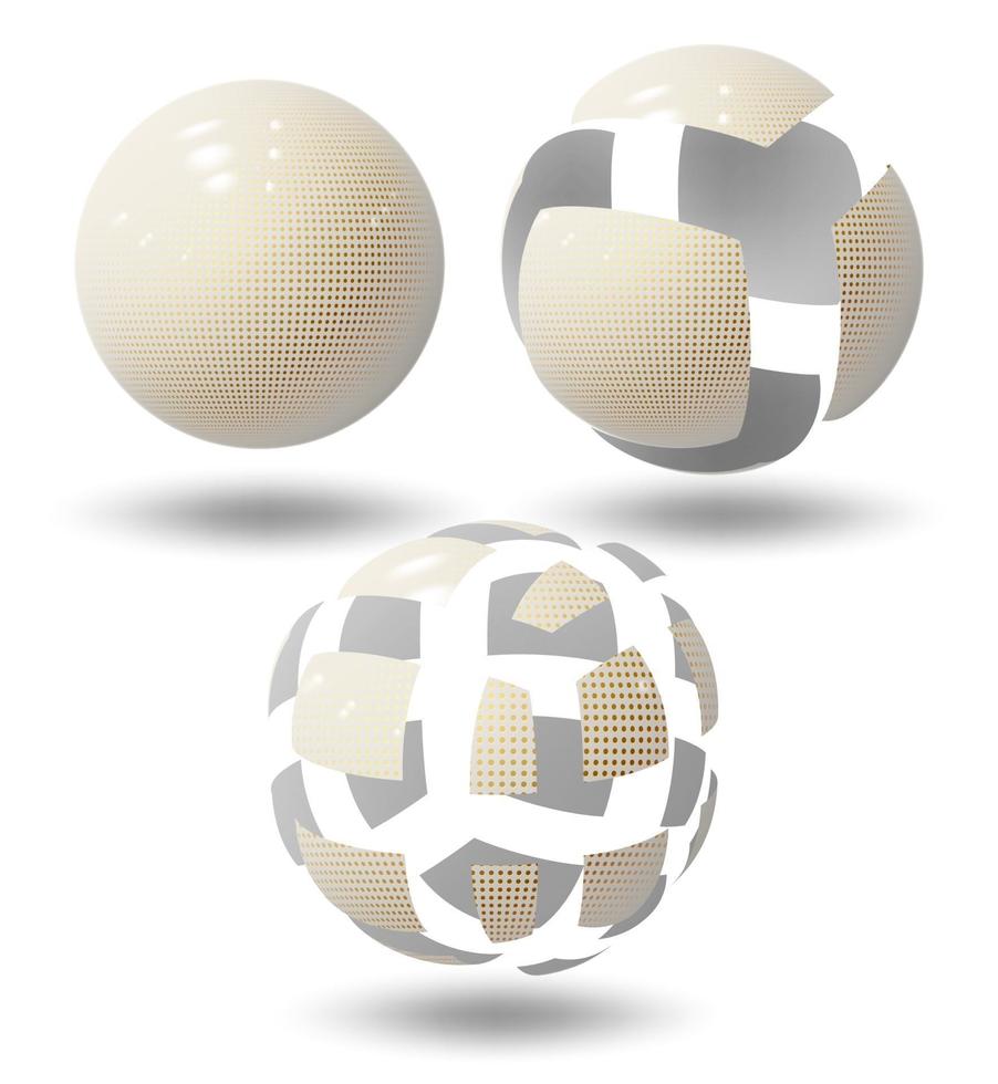 högteknologisk boll eller sfär, plastbubblor vektor