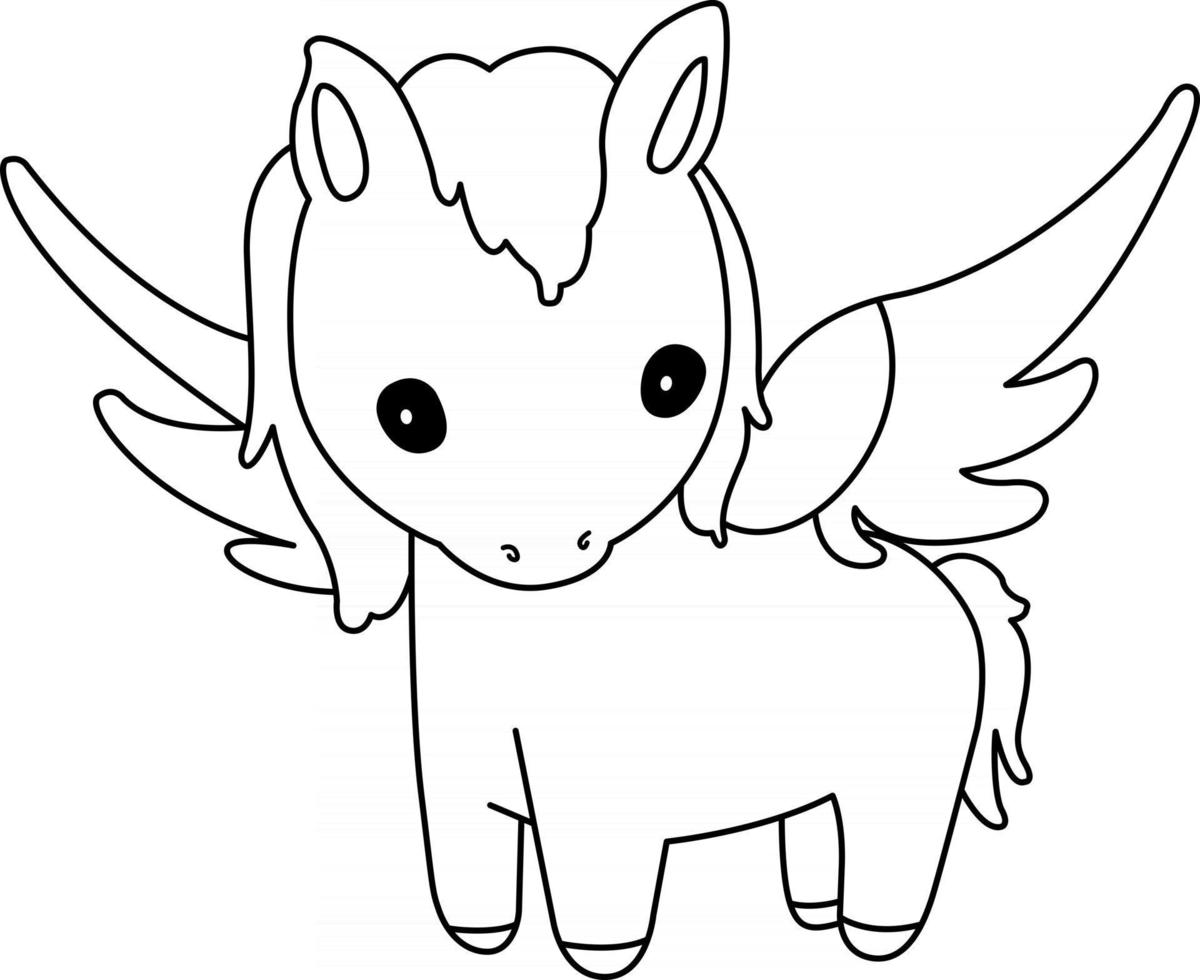 Kinder Malvorlage Pegasus - ideal für Anfänger Malbuch vektor