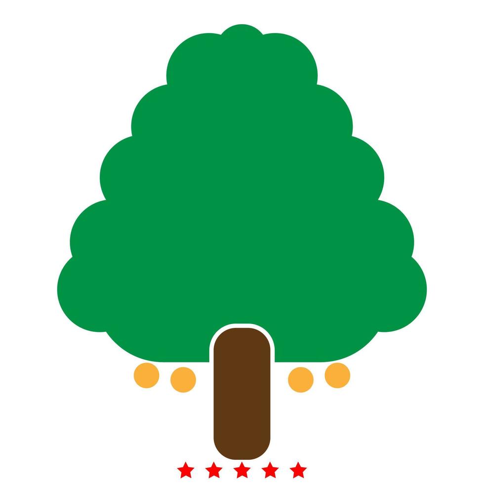 obstbaum symbol illustration farbe füllen stil vektor