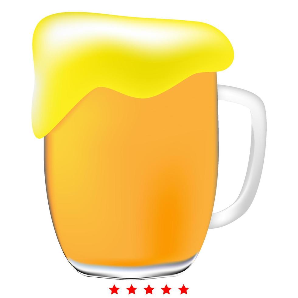 kopp öl ikonen illustration färg fyllning stil vektor