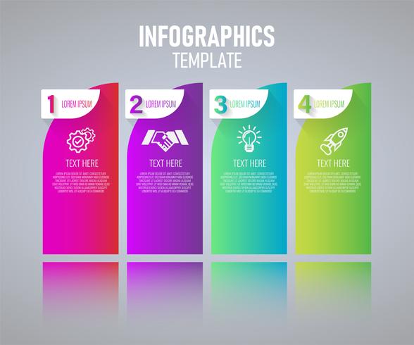 Färgrik Infographics malldesign, abstrakta delar av Grah med steg. vektor illustration.