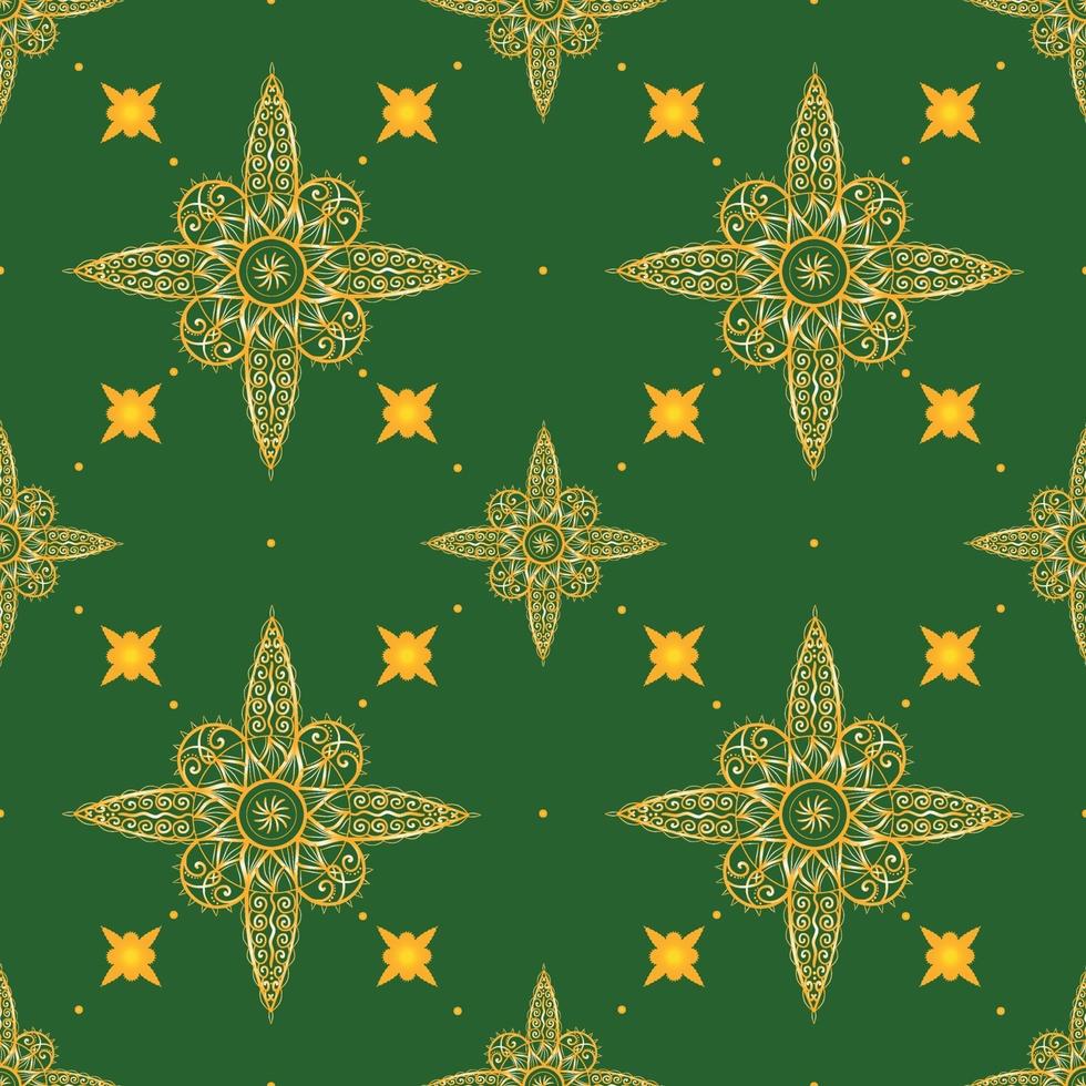 nahtlose Mandala ethnische Muster mit floralen Motiven. Kalamkari stilisierte Druckvorlage vektor