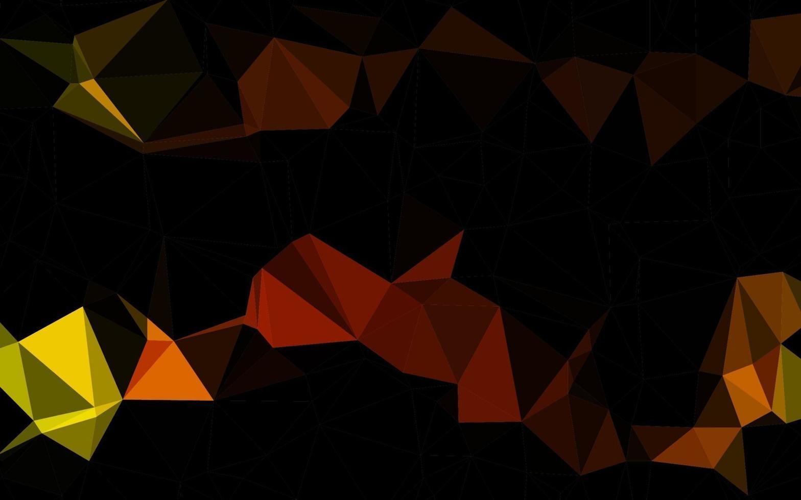 mörkgul, orange vektor låg poly omslag.
